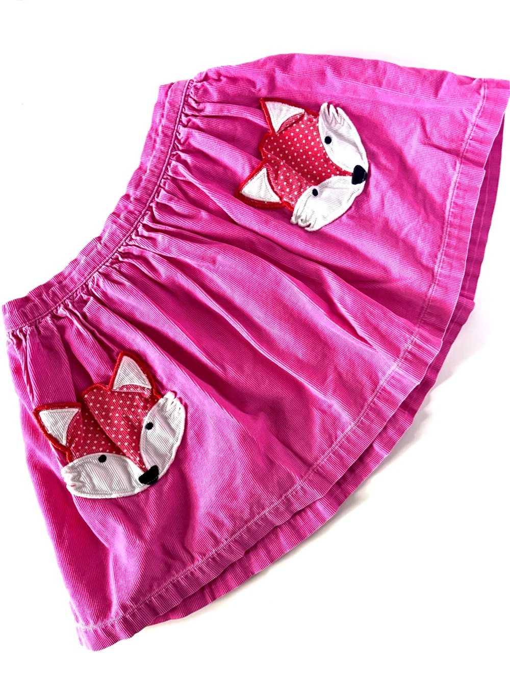 Mini Boden Girls Medium Pink Corduroy Skirt • Whimsical Pockets 4–5Y Like New